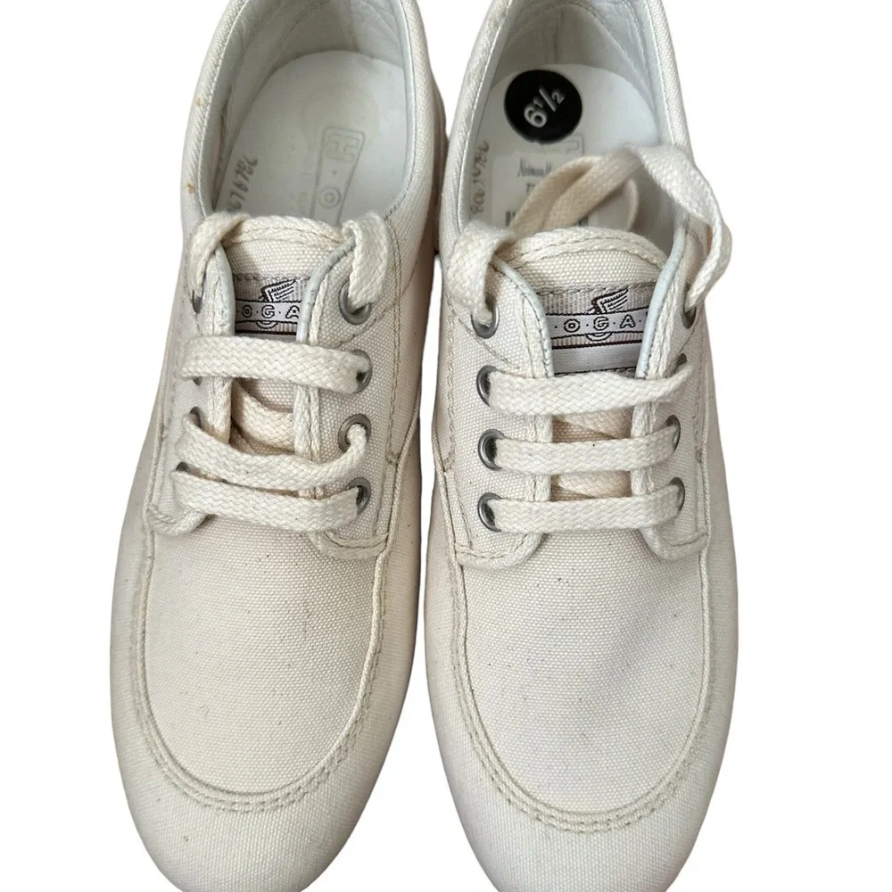 Hogan by TOD'S Scarpa H. Easy Donna Khaki Canvas Sneakers Shoes US 6.5 - Picture 5 of 10